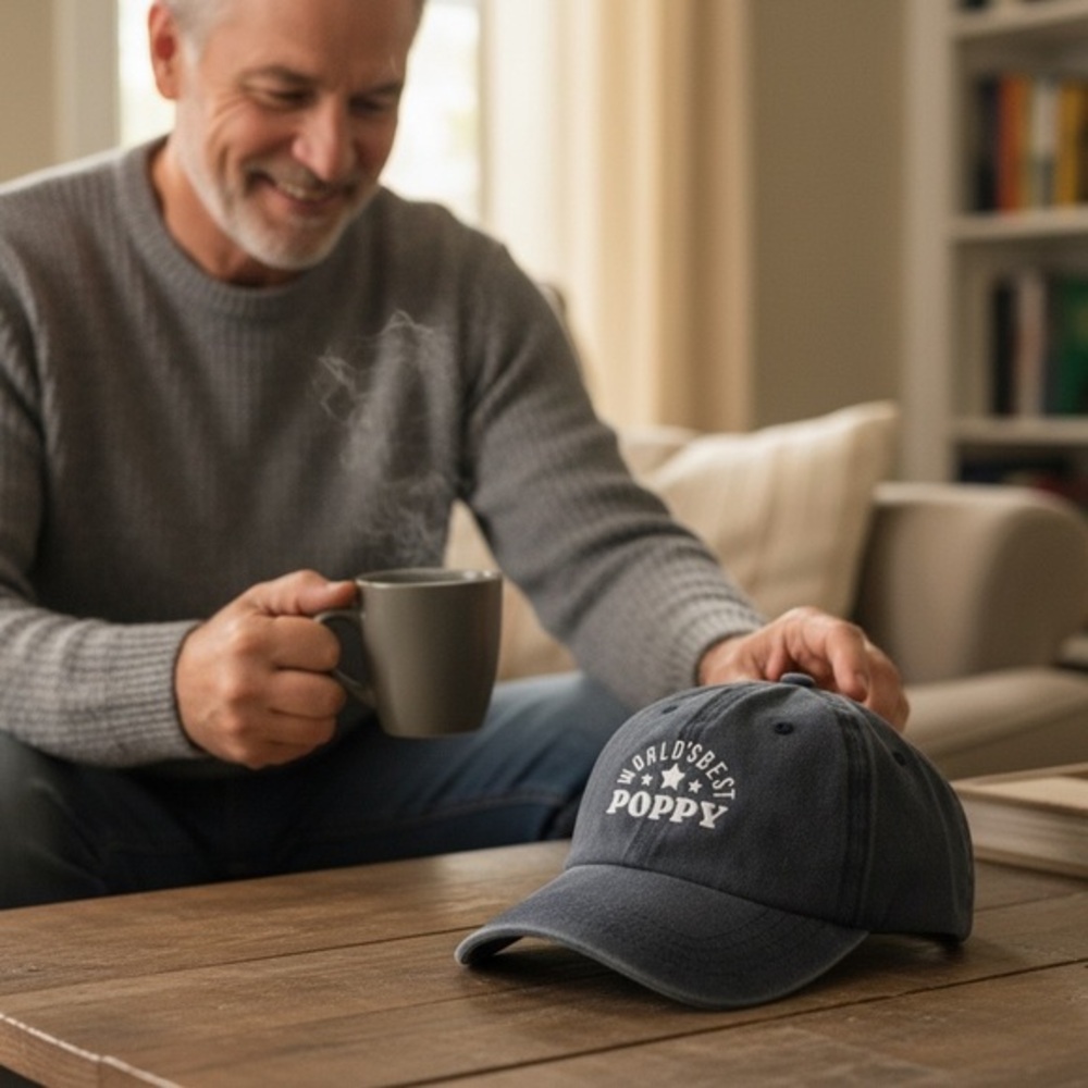 Worlds Best Poppy Blue Baseball Cap